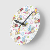 Muster mit Insekten Runde Wanduhr (Winkel)