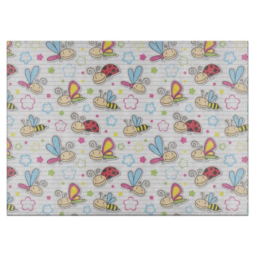 Muster mit Insekten Schneidebrett (Vorderseite)