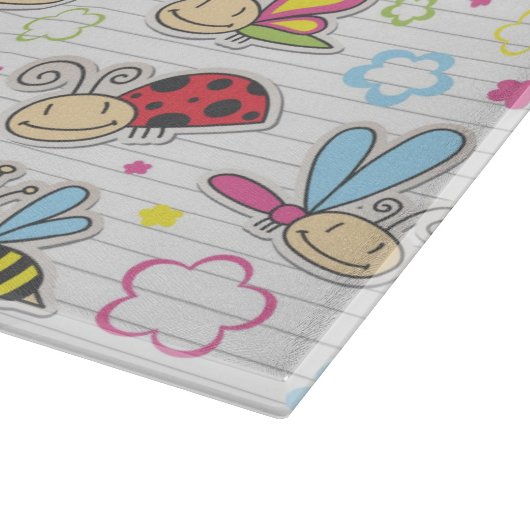 Muster mit Insekten Schneidebrett (Ecke)