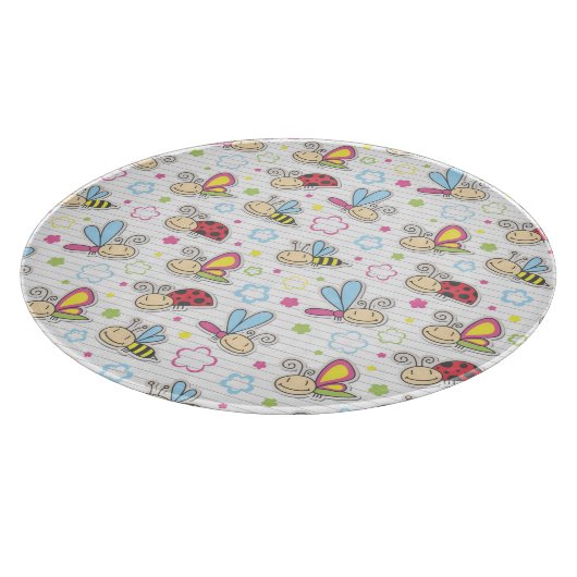 Muster mit Insekten Schneidebrett (Ecke)