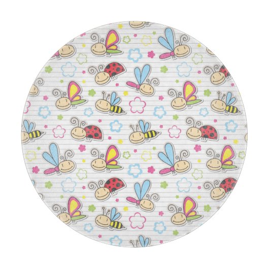 Muster mit Insekten Schneidebrett (Vorderseite)