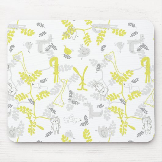 Muster mit jungen Tieren 2 Mousepad (Vorne)
