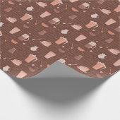 Muster mit Kaffee-bezogenen Elementen Geschenkpapier (Ecke)