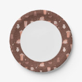 Muster mit Kaffee-bezogenen Elementen Pappteller (Vorderseite)