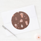 Muster mit Kaffee-bezogenen Elementen Runder Aufkleber (Umschlag)