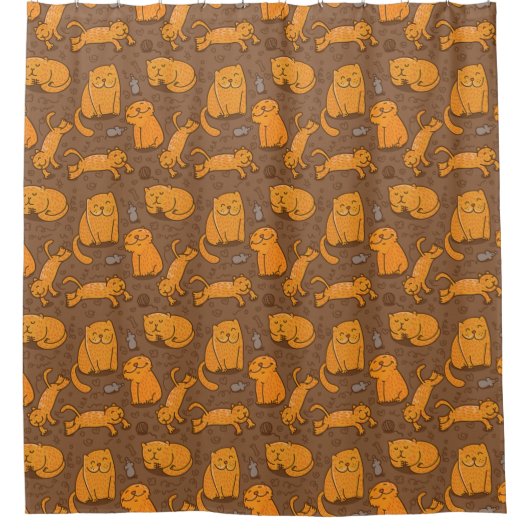 Muster mit Katzen Duschvorhang (Vorderseite)