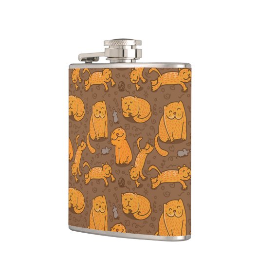 Muster mit Katzen Flachmann (Links)