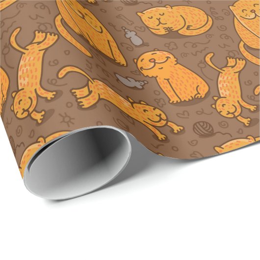 Muster mit Katzen Geschenkpapier (Rolleneckpunkt)