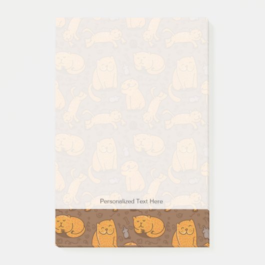 Muster mit Katzen Post-it Klebezettel (Vorderseite)