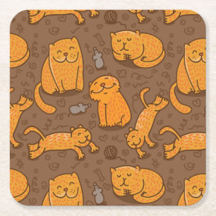 Muster mit Katzen Rechteckiger Pappuntersetzer