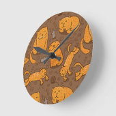 Muster mit Katzen Runde Wanduhr (Winkel)