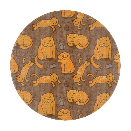 Muster mit Katzen Schneidebrett (Vorderseite)