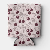 Muster mit Kirschen 2 Dosenkühler (Vorderseite)