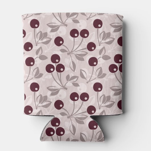 Muster mit Kirschen 2 Dosenkühler (Rückseite)