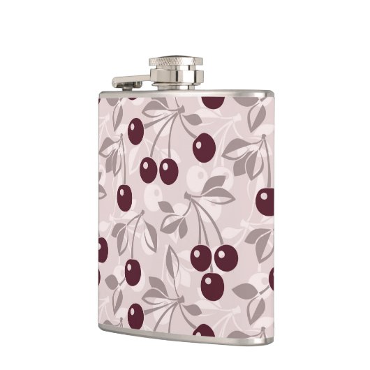 Muster mit Kirschen 2 Flachmann (Links)