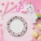 Muster mit Kirschen 2 Pappteller (Party)