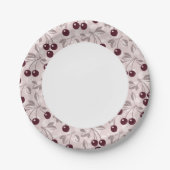 Muster mit Kirschen 2 Pappteller (Vorderseite)