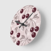 Muster mit Kirschen 2 Runde Wanduhr (Winkel)
