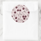 Muster mit Kirschen 2 Runder Aufkleber (Tasche)