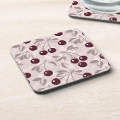 Muster mit Kirschen 2 Untersetzer (Linke Seite)