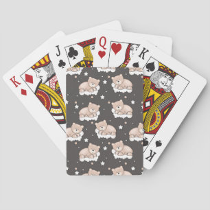 Muster mit kleinem Bären Spielkarten