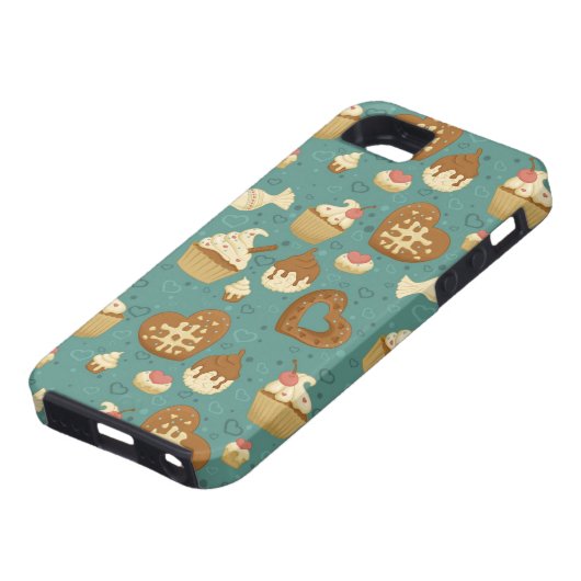 Muster mit kleinen Kuchen und Süßigkeiten Case-Mate iPhone Hülle (unten)
