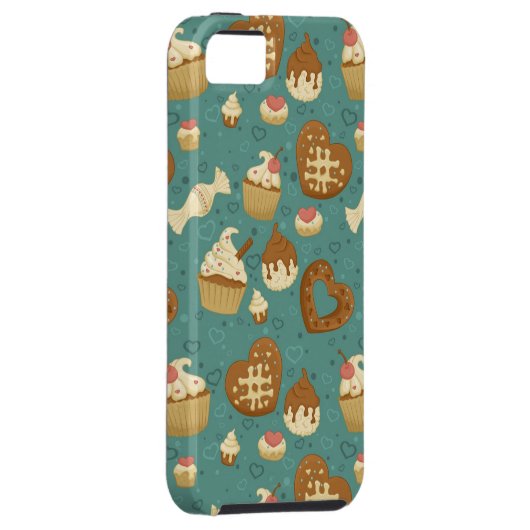Muster mit kleinen Kuchen und Süßigkeiten Case-Mate iPhone Hülle (Rückseite/rechts)