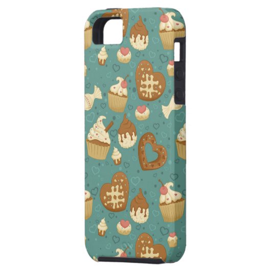 Muster mit kleinen Kuchen und Süßigkeiten Case-Mate iPhone Hülle (Rückseite Links)