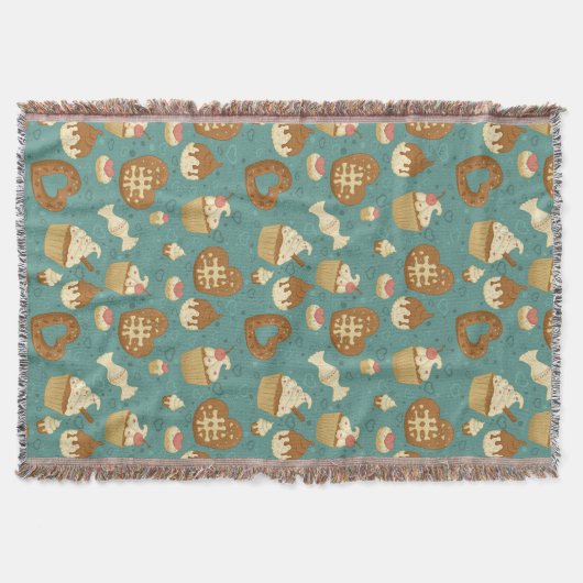 Muster mit kleinen Kuchen und Süßigkeiten Decke (Vorderseite)