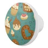 Muster mit kleinen Kuchen und Süßigkeiten Keramikknauf (Rechts)