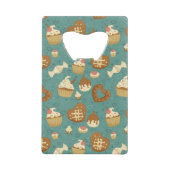 Muster mit kleinen Kuchen und Süßigkeiten Kreditkarten Flaschenöffner (Vorderseite)