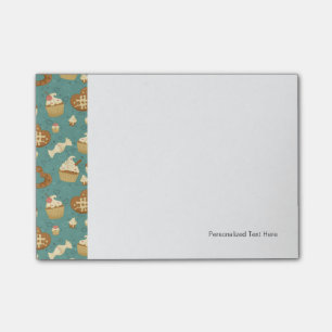 Muster mit kleinen Kuchen und Süßigkeiten Post-it Klebezettel