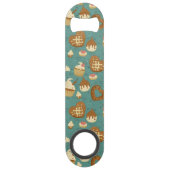 Muster mit kleinen Kuchen und Süßigkeiten Speed Flaschenöffner (Rückseite)