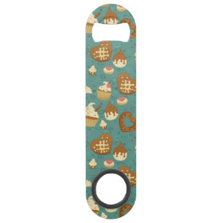 Muster mit kleinen Kuchen und Süßigkeiten Speed Flaschenöffner