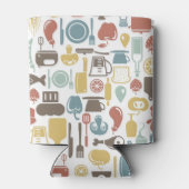 Muster mit Kochsymbolen Dosenkühler (Rückseite)