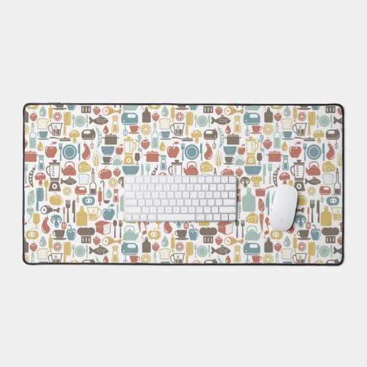 Muster mit Kochsymbolen Schreibtischunterlage (Tastatur & Maus)