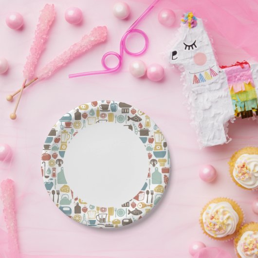 Muster mit Kochzeichen Pappteller (Party)