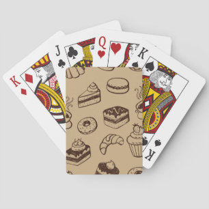 Muster mit Kuchen, Desserts und Bäckerei Spielkarten
