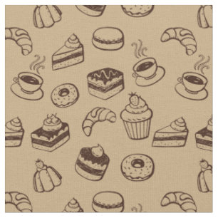 Muster mit Kuchen, Desserts und Bäckerei Stoff
