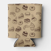 Muster mit Kuchen, Desserts und Bäckereien Dosenkühler (Vorderseite)