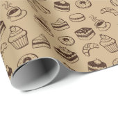 Muster mit Kuchen, Desserts und Bäckereien Geschenkpapier (Rolleneckpunkt)