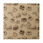 Muster mit Kuchen, Nachtischen und Bäckerei Fliese (Vorderseite)
