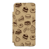 Muster mit Kuchen, Nachtischen und Bäckerei Incipio iPhone Geldbeutel-Hülle (Folio Vorderseite)