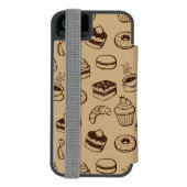 Muster mit Kuchen, Nachtischen und Bäckerei Incipio iPhone Geldbeutel-Hülle (Folio Rückseite)