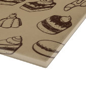 Muster mit Kuchen, Nachtischen und Bäckerei Schneidebrett (Ecke)