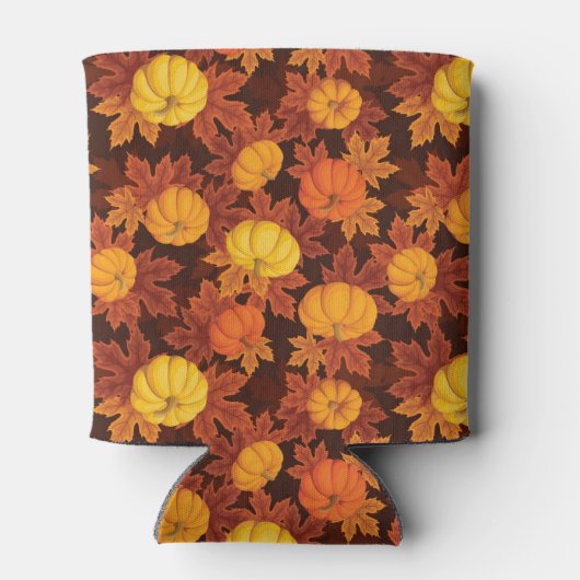 Muster mit Kürbis und Herbstapfel Dosenkühler (Rückseite)