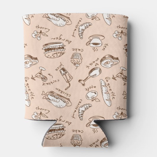 Muster mit Lebensmitteln Dosenkühler (Rückseite)