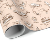 Muster mit Lebensmitteln Geschenkpapier (Rolleneckpunkt)