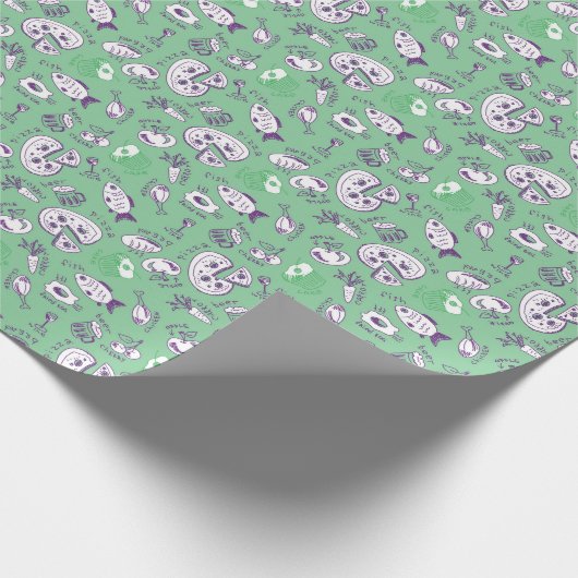 Muster mit Lebensmitteln Geschenkpapier (Ecke)