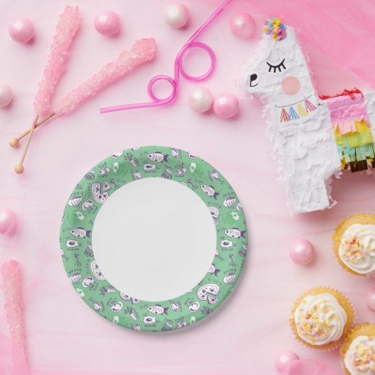 Muster mit Lebensmitteln Pappteller (Party)